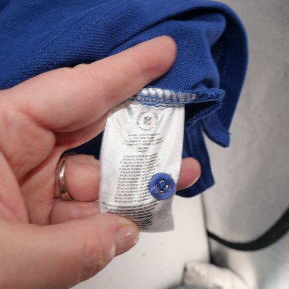 NEW NFL Apparel New York Giants Blue Polo Shirt Men's Large Short Sleeve - Picture 4 of 6